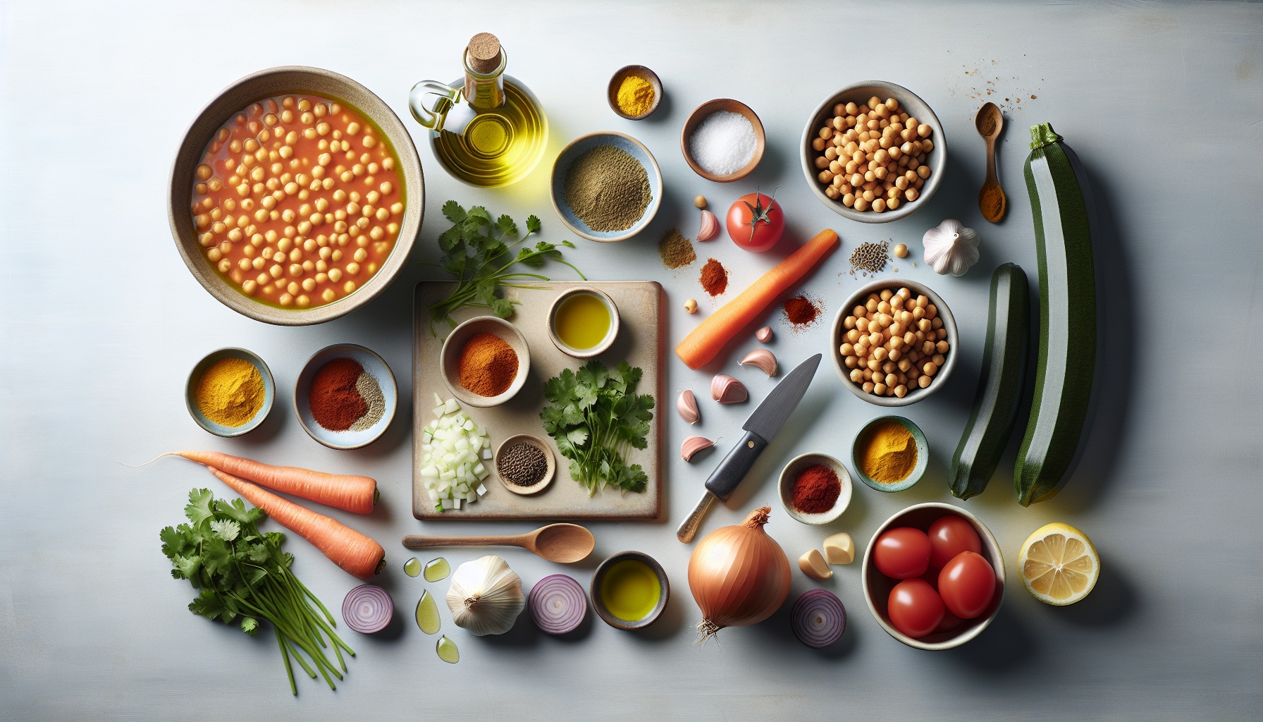 Golden Chickpea Stew with Saffron Tomato Broth and Cilantro Oil Recipe
