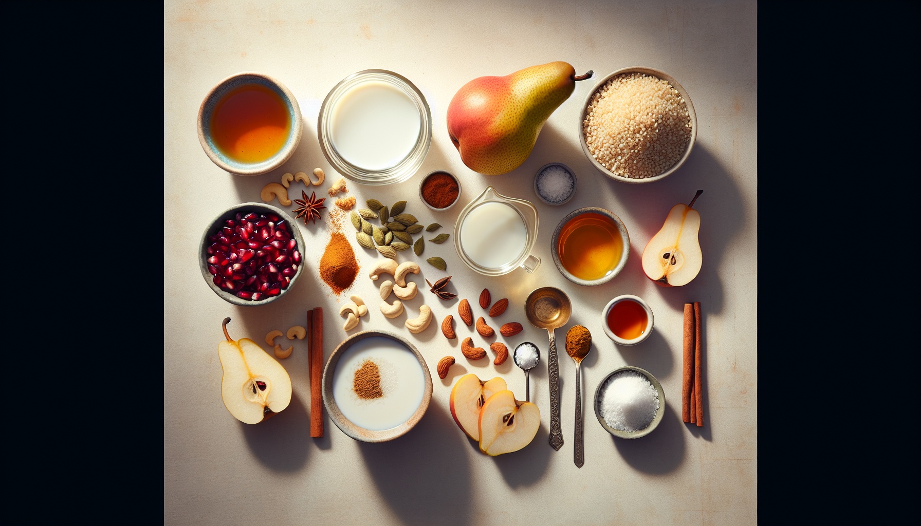 Golden Millet Porridge with Roasted Pears and Cardamom Cashew Butter Recipe