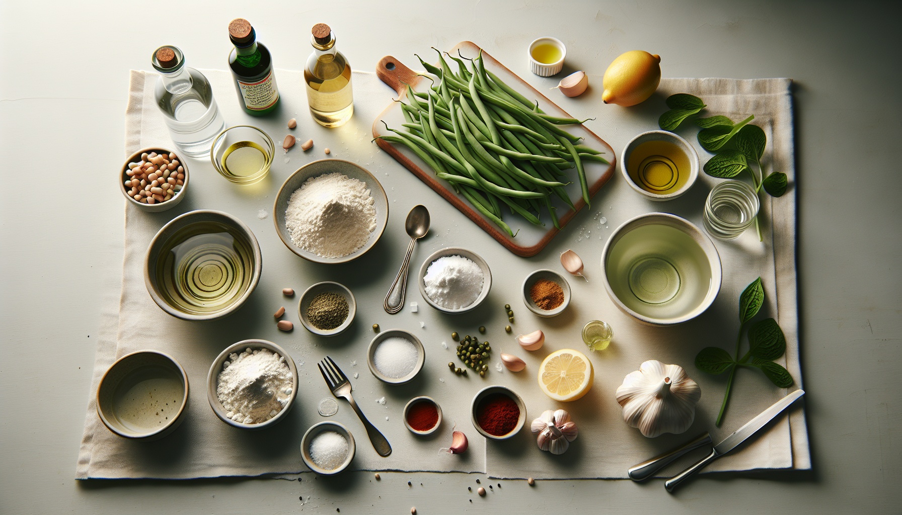 Crispy Green Bean Fritters with Spicy Lemon Tahini Dip Recipe