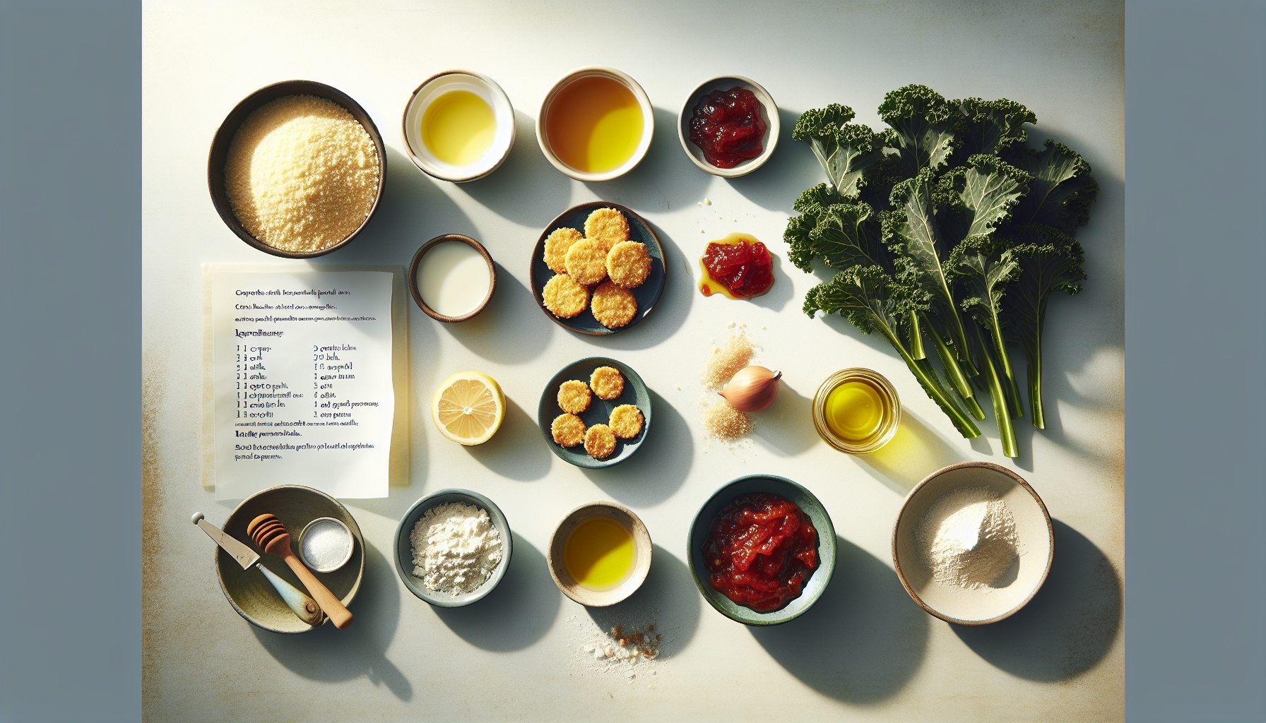 Crispy Polenta Bites with Smoky Red Pepper Jam and Lemon Kale Slaw Recipe
