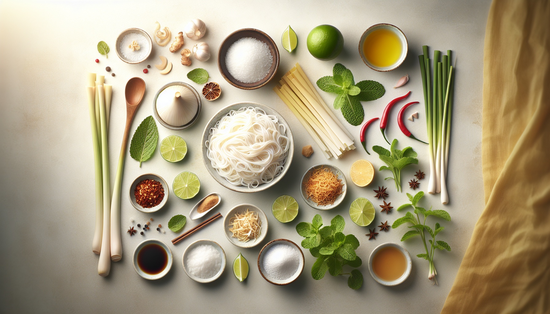Lemongrass Coconut Noodles with Crispy Shallots and Fresh Mint Recipe