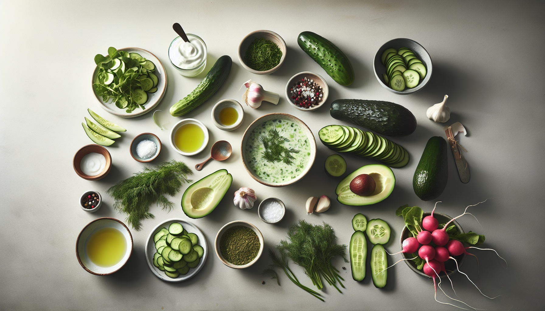 Chilled Cucumber Avocado Soup with Dill Radish Salsa Recipe