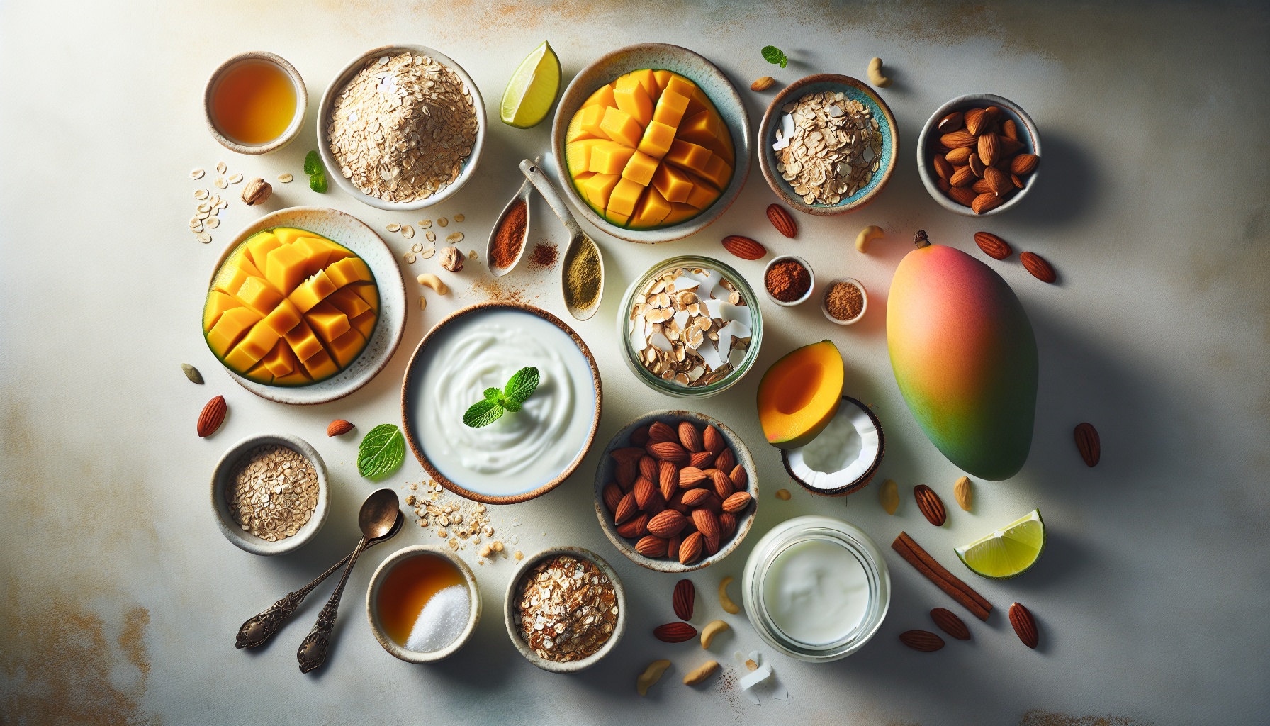 Chilled Mango Coconut Lassi Bowl with Spiced Granola and Lime Zest Recipe