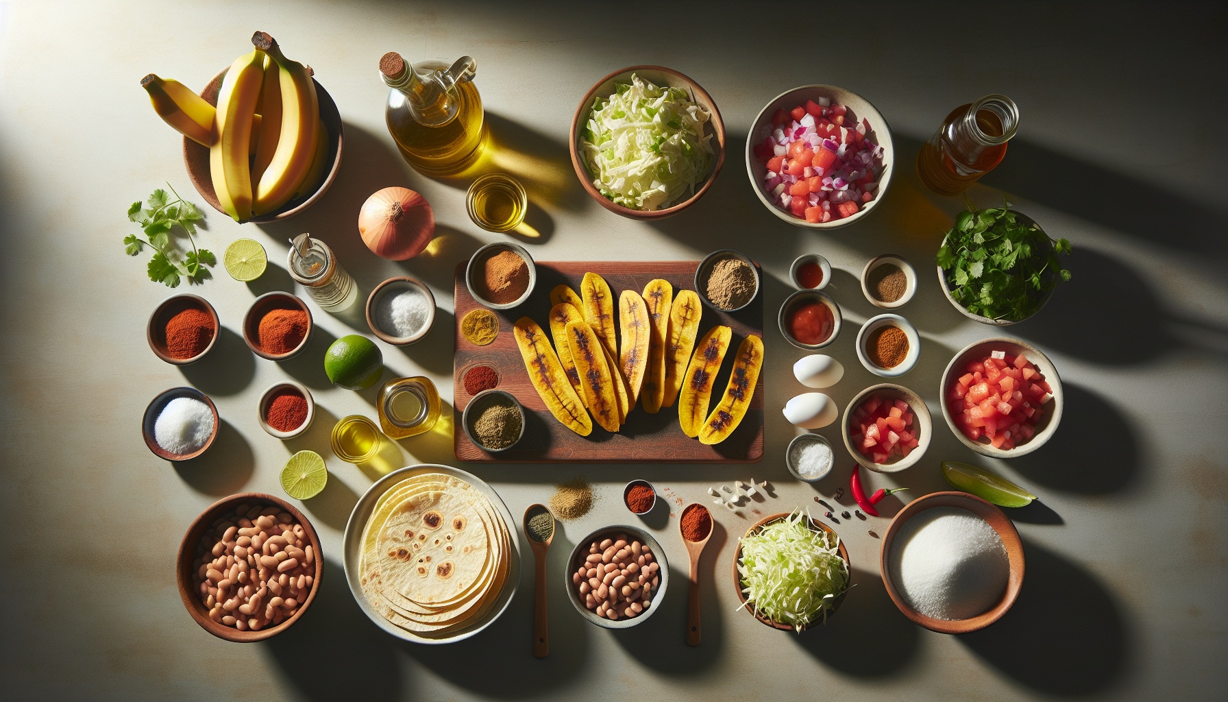 Crispy Sweet Plantain Tacos with Black Bean Salsa and Lime Cabbage Slaw Recipe