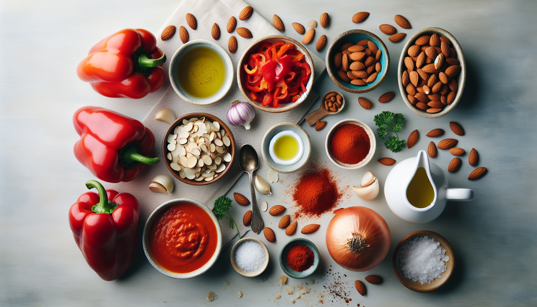 Roasted Red Pepper Soup with Toasted Almonds and Smoked Paprika Oil Recipe