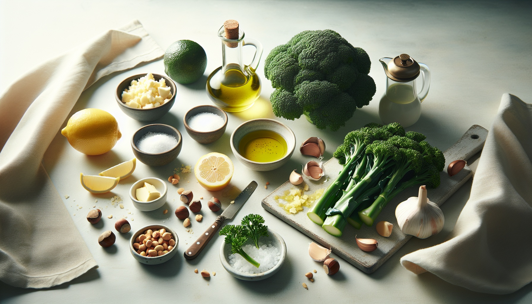 Charred Broccolini with Lemon Garlic Butter and Toasted Hazelnuts Recipe