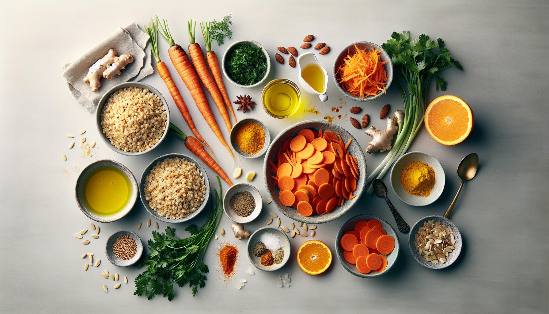 Turmeric Spiced Farro Salad with Roasted Carrots and Orange Ginger Dressing Recipe