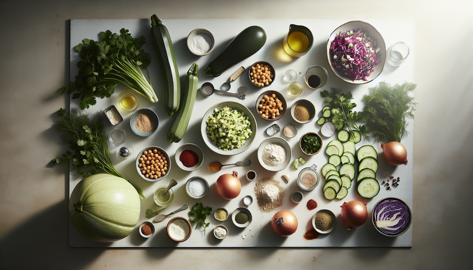 Crispy Zucchini Falafel Bowls with Lemon Herb Tahini and Pickled Red Cabbage Recipe