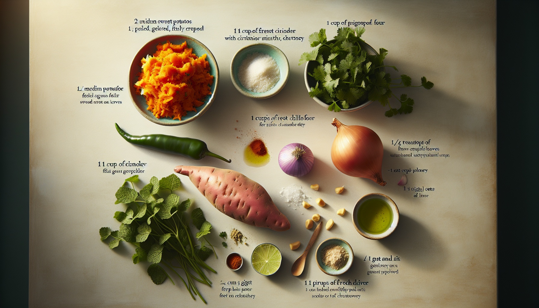 Spiced Sweet Potato Fritters with Cilantro Mint Chutney Recipe