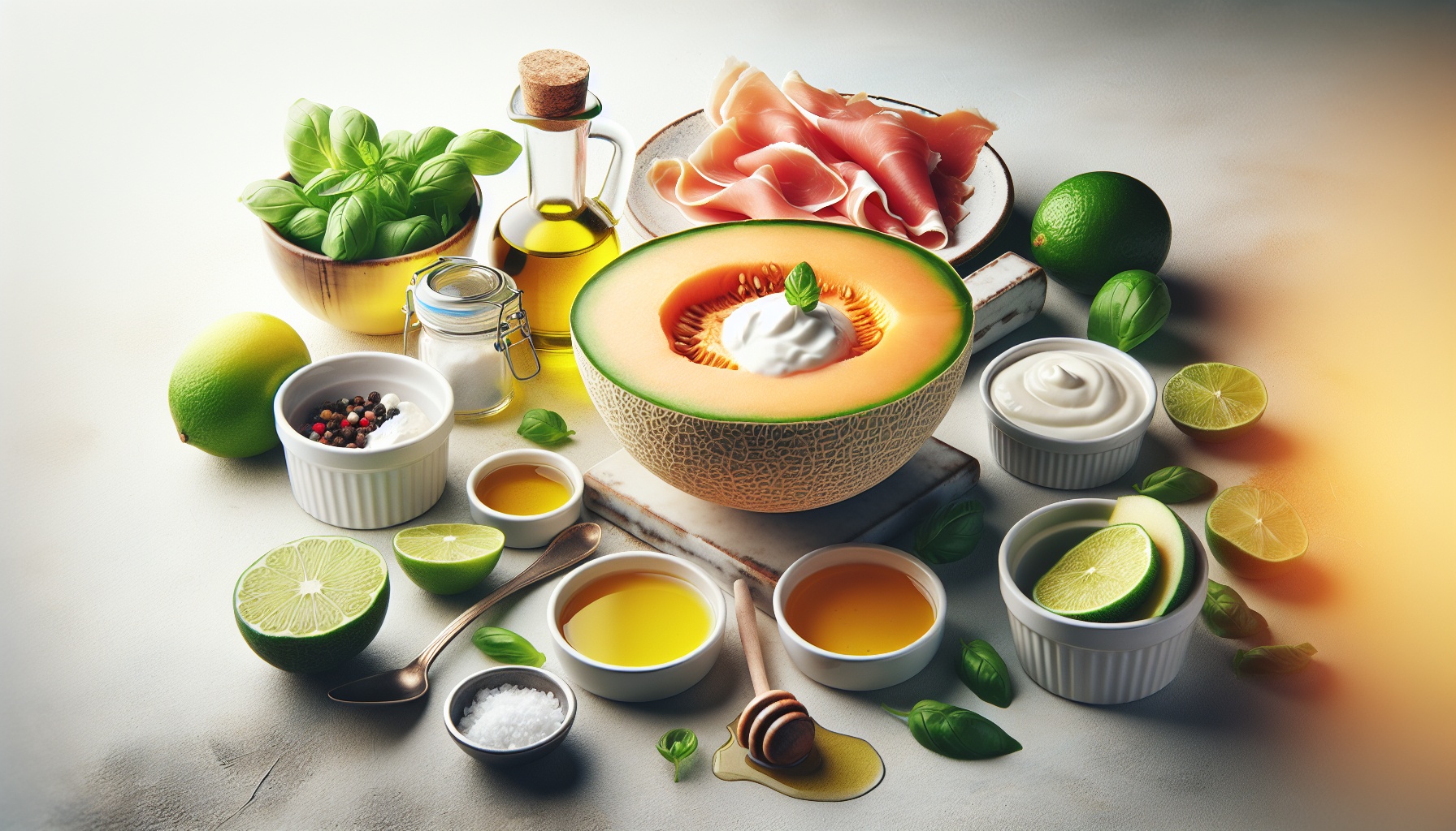 Chilled Cantaloupe Soup with Crispy Prosciutto and Basil Oil Recipe
