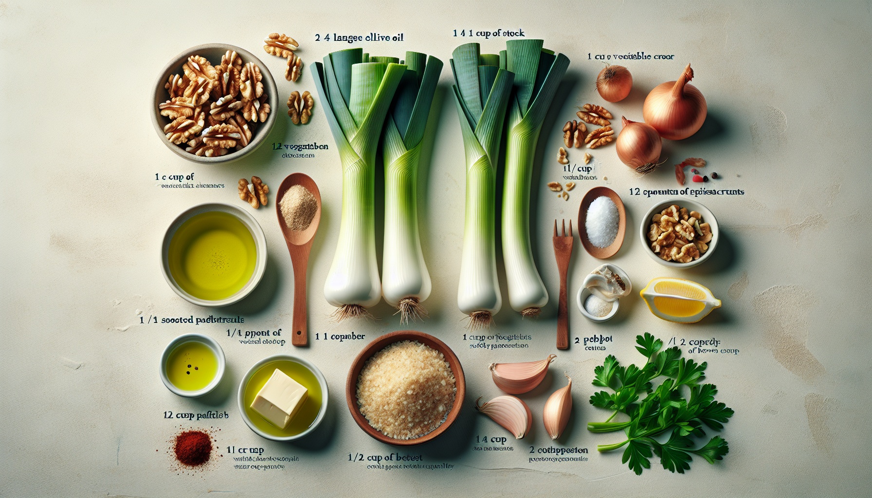 Braised Leeks with Lemon Saffron Cream and Toasted Walnut Crumble Recipe