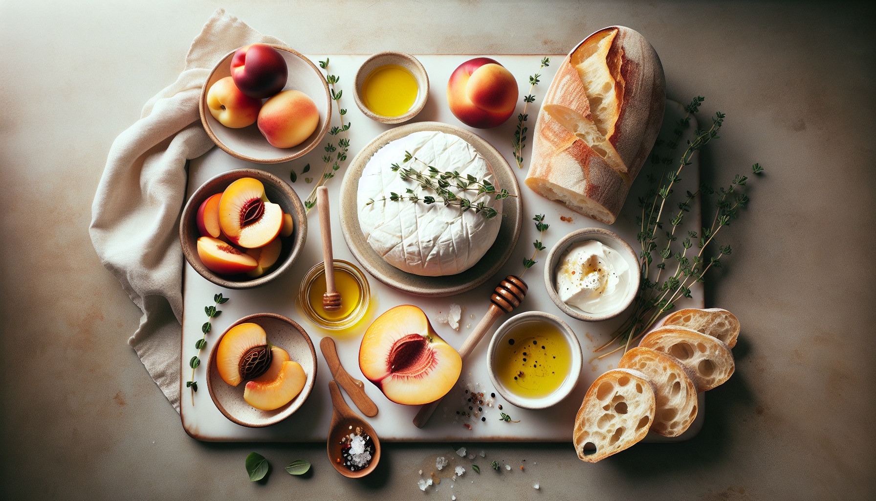Grilled Nectarine and Burrata Bruschetta with Honey Thyme Glaze Recipe