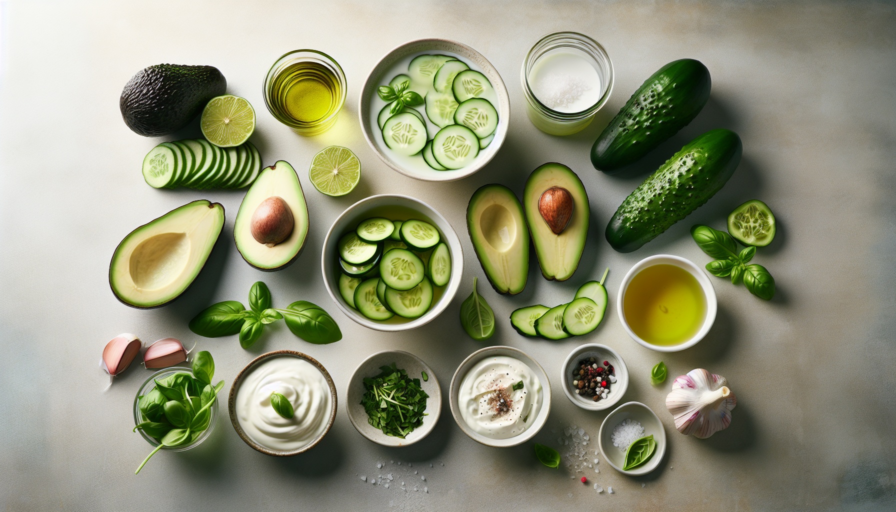 Chilled Avocado Cucumber Soup with Lime Basil Swirl Recipe