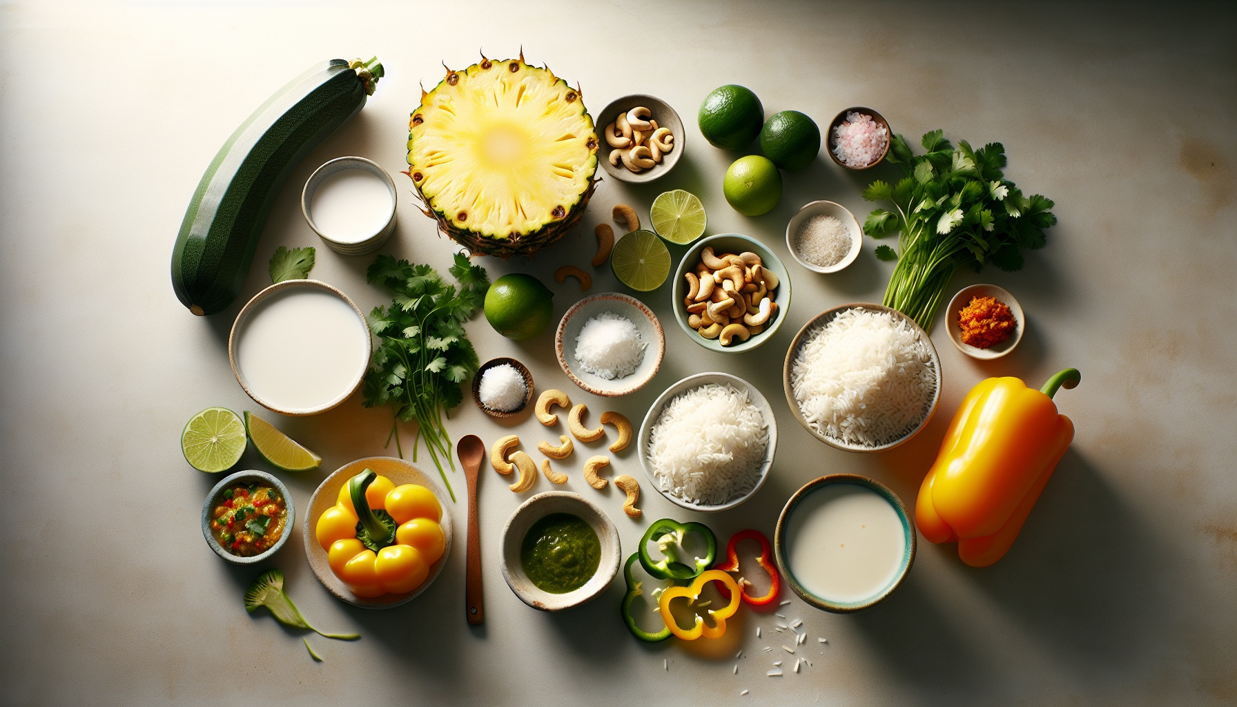 Grilled Pineapple Curry Bowls with Coconut Lime Jasmine Rice Recipe