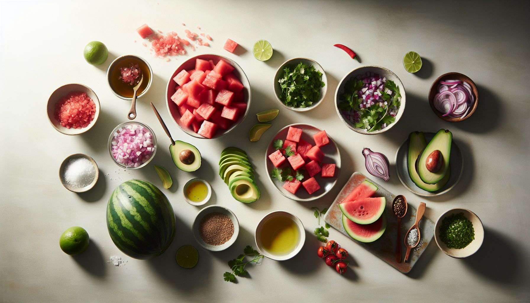 Spicy Watermelon and Avocado Salad with Lime Ginger Dressing Recipe