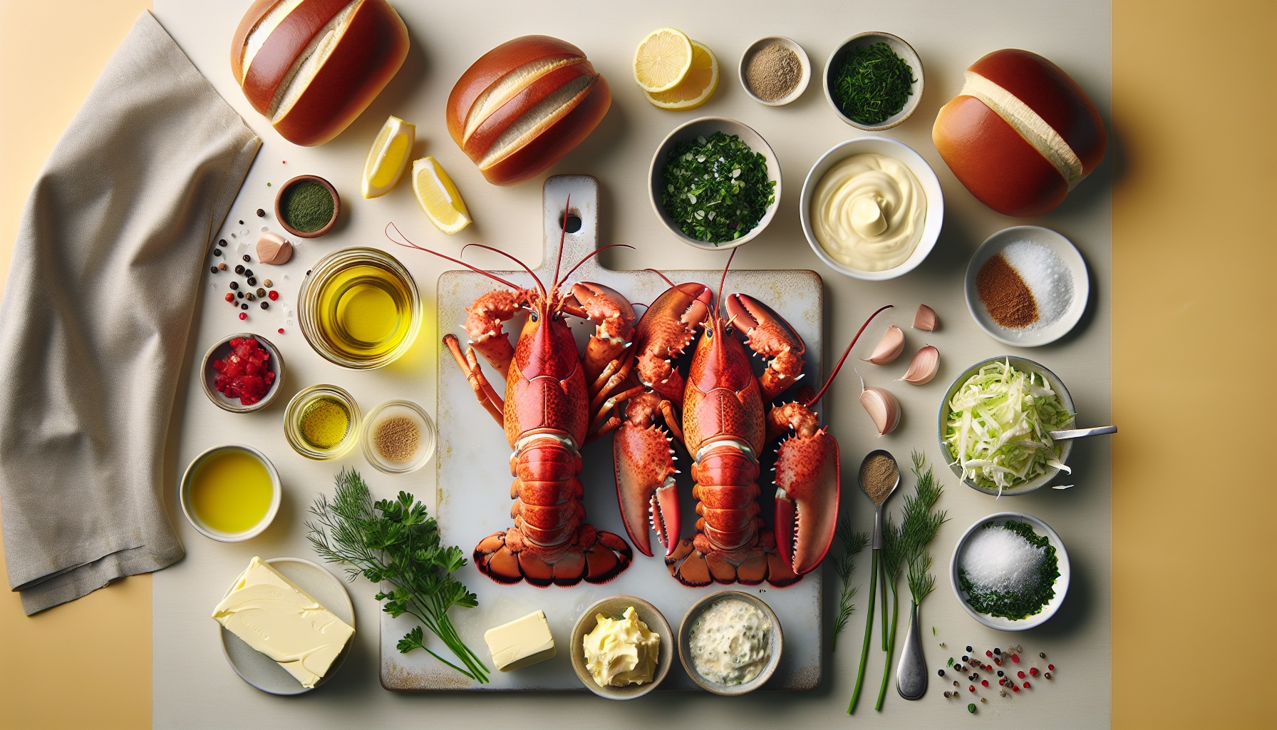 Herb Butter Lobster Rolls with Lemon Dill Slaw Recipe