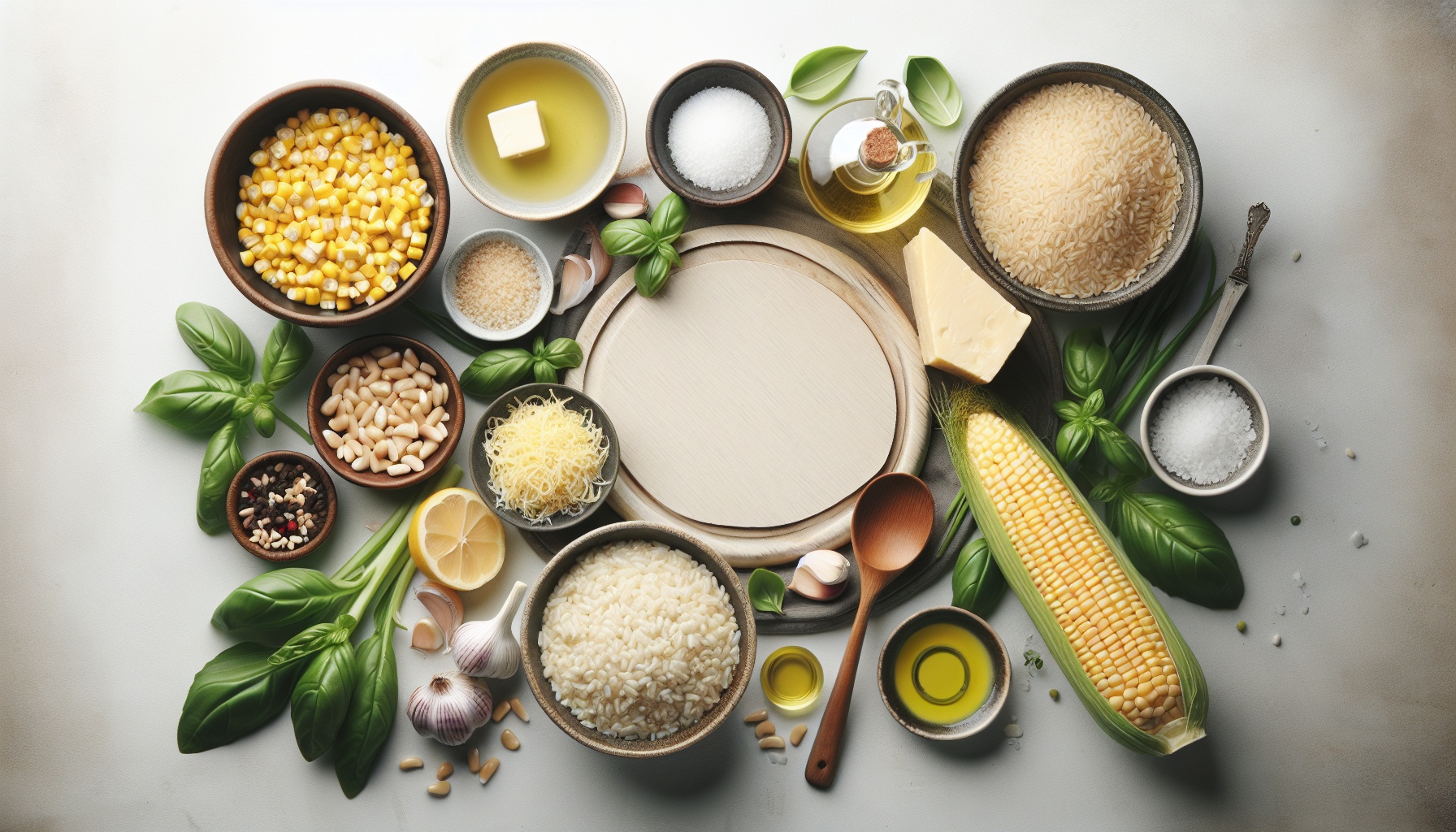 Sweet Corn Basil Risotto with Lemon Zest and Toasted Pine Nuts Recipe