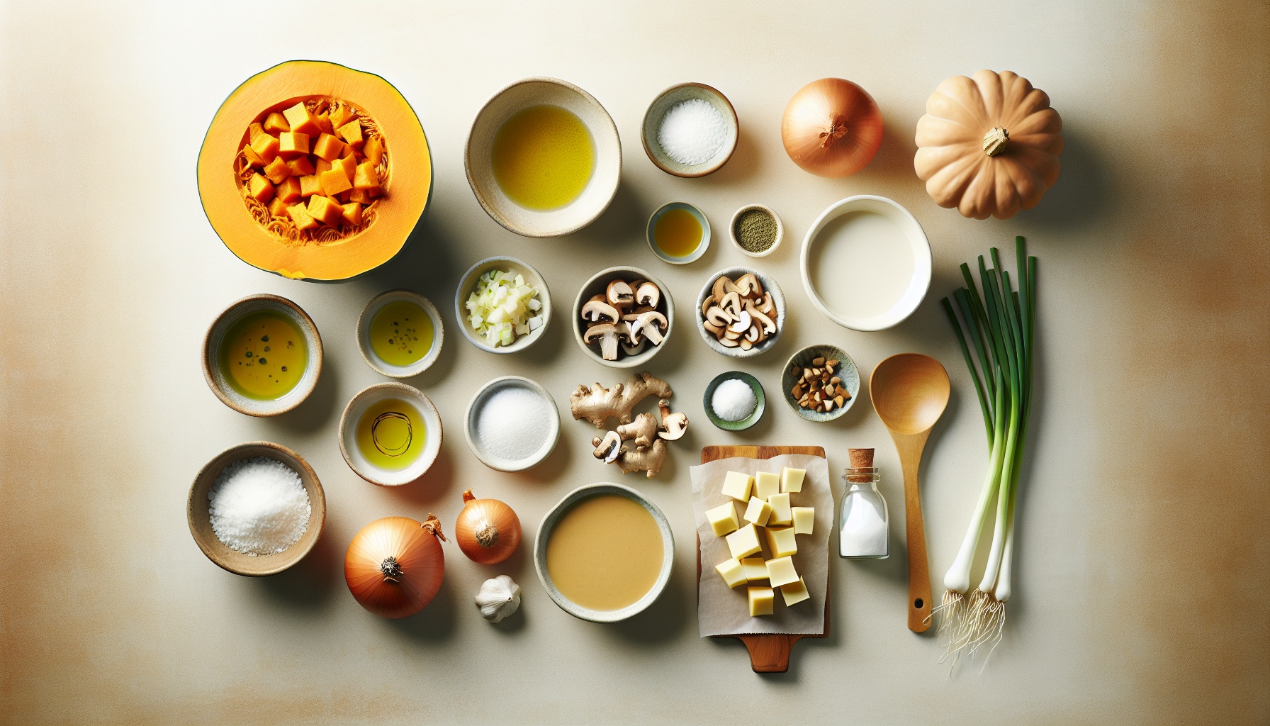 Velvety Pumpkin Miso Soup with Crispy Shiitake Topping Recipe