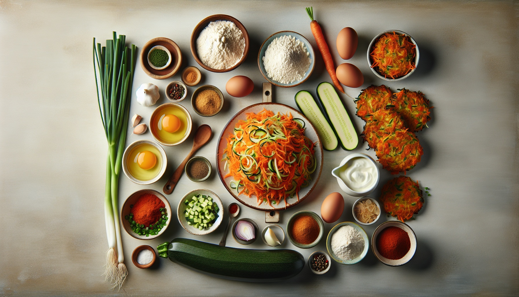 Carrot Zucchini Fritters with Spiced Dill Yogurt Recipe
