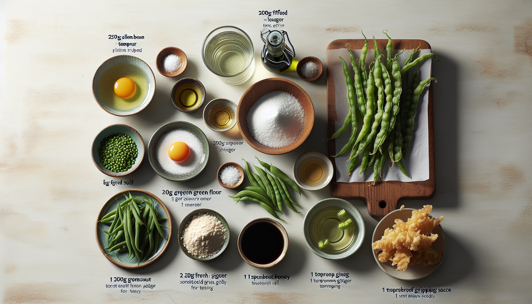 Crispy Green Bean Tempura with Sesame Ginger Dipping Sauce Recipe