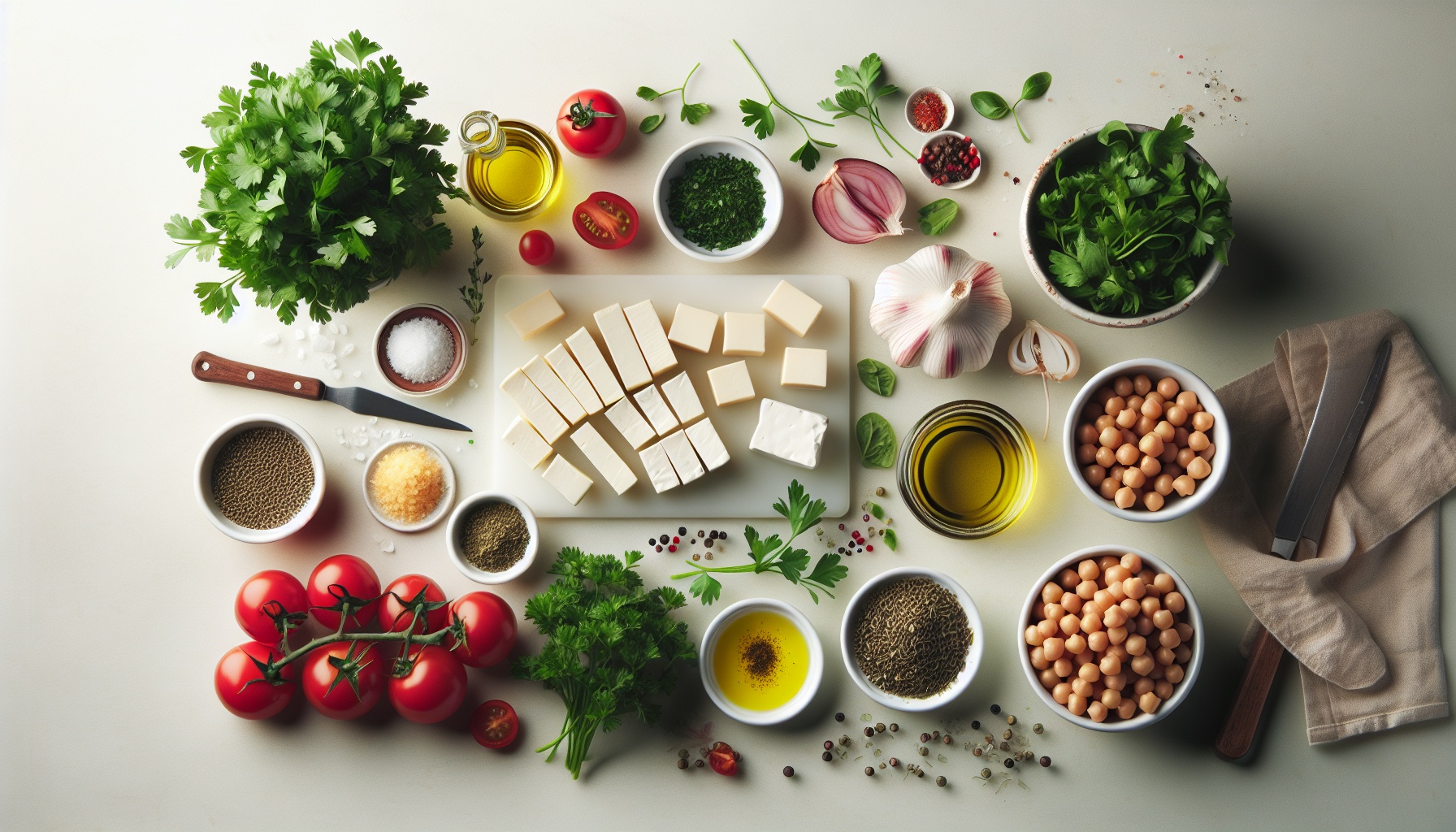 Herb Crusted Halloumi with Warm Tomato Chickpea Salad Recipe