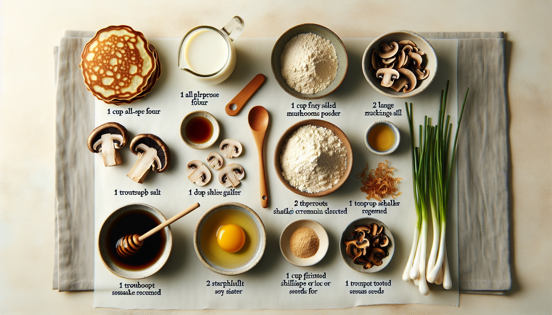 Savory Mushroom Pancakes with Miso Glaze and Scallion Crunch Recipe