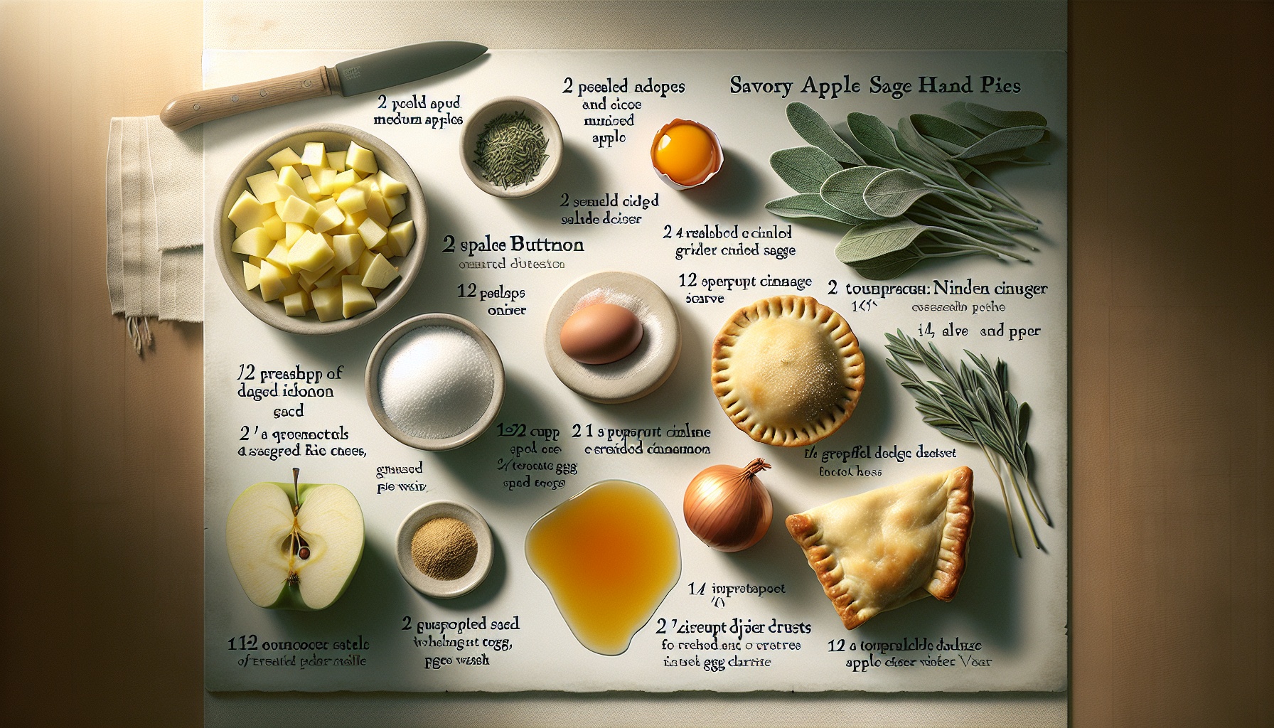 Savory Apple Sage Hand Pies with Maple Mustard Dipping Sauce Recipe