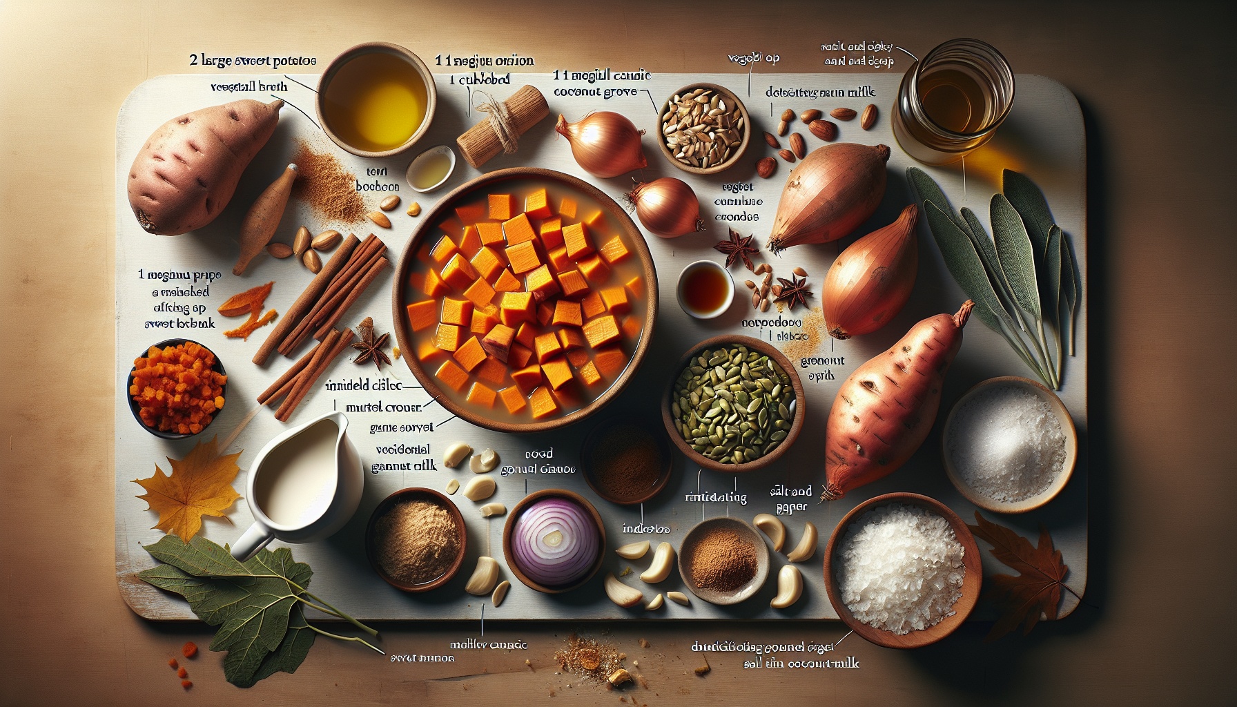 Spiced Maple Sweet Potato Bisque with Toasted Pepitas and Crispy Sage Recipe