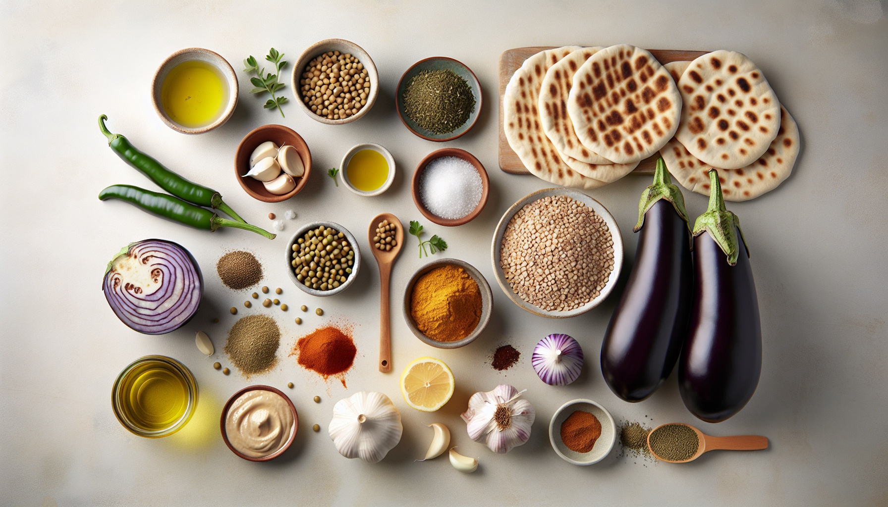 Smoky Eggplant and Lentil Dip with Toasted Pita Chips Recipe