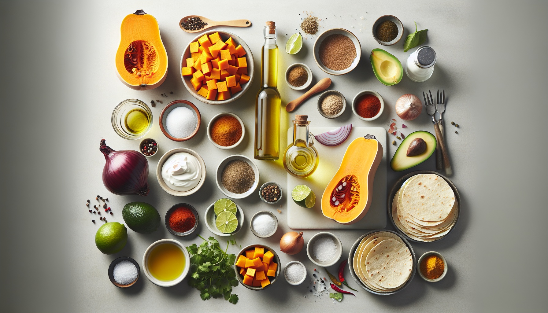 Spiced Butternut Squash Tacos with Lime Avocado Crema and Pickled Red Onions Recipe
