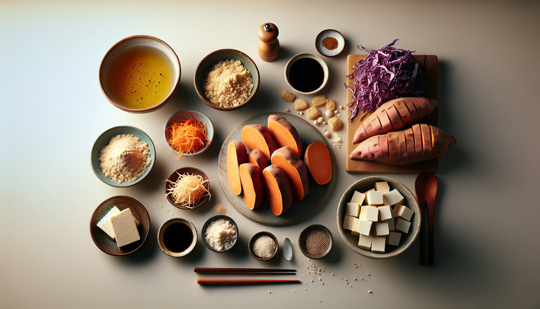 Sweet Potato Tofu Katsu with Miso Sesame Slaw Recipe