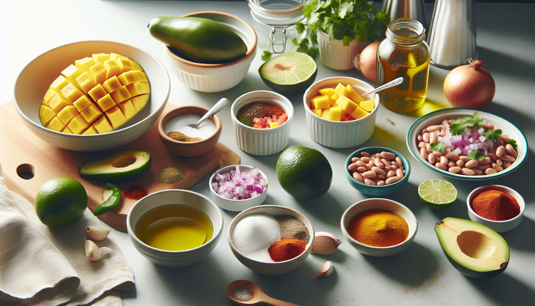 Crispy Spiced Plantain Bowls with Black Bean Mango Salsa and Lime Crema Recipe