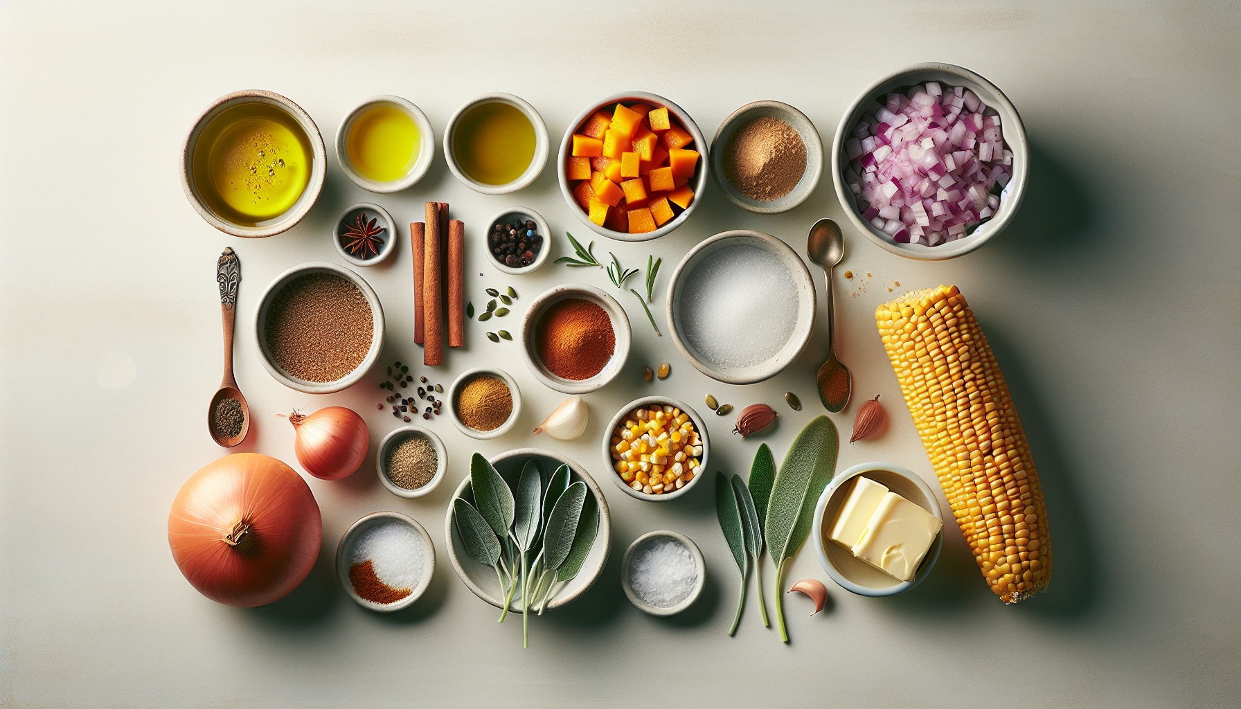 Harvest Spiced Pumpkin Corn Soup with Crisped Sage and Toasted Pumpkin Seeds Recipe