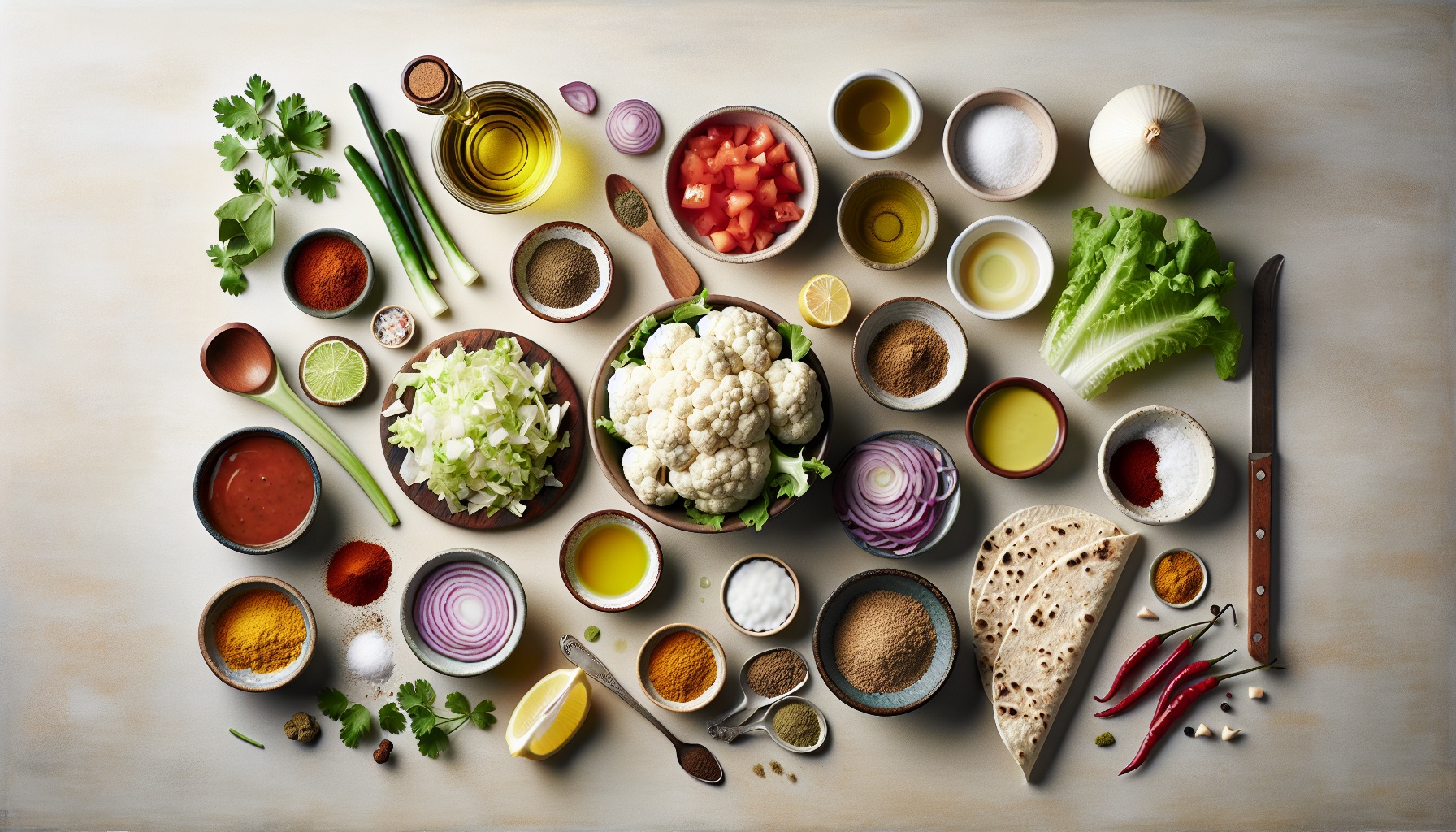 Crispy Spiced Cauliflower Wraps with Tahini Herb Sauce Recipe