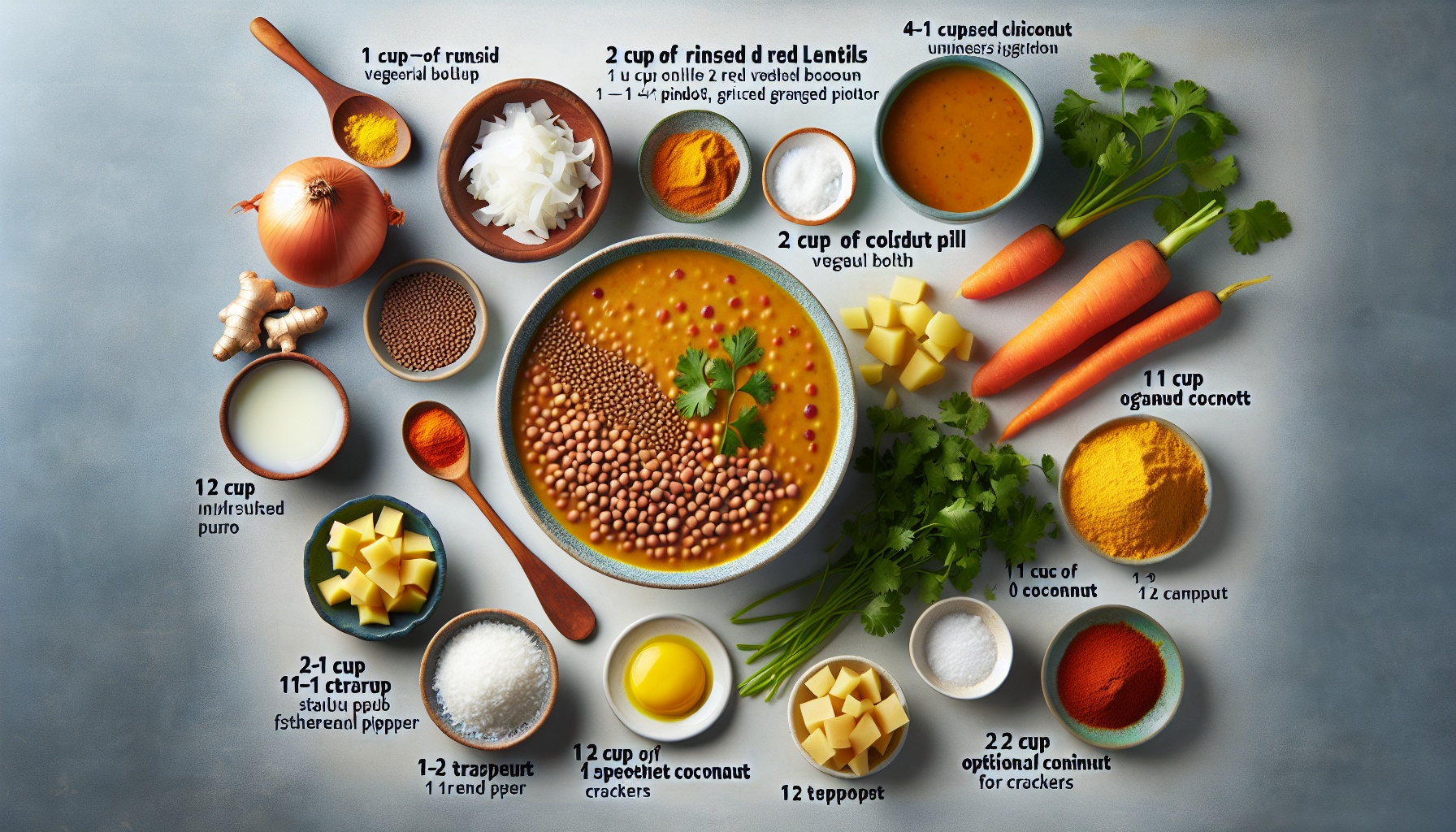 Golden Lentil Stew with Spiced Coconut Crackers Recipe