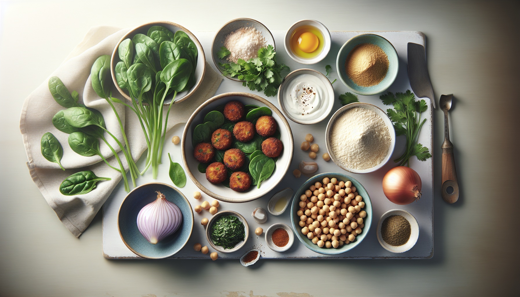 Crispy Chickpea and Spinach Koftas with Cumin Yogurt Sauce Recipe