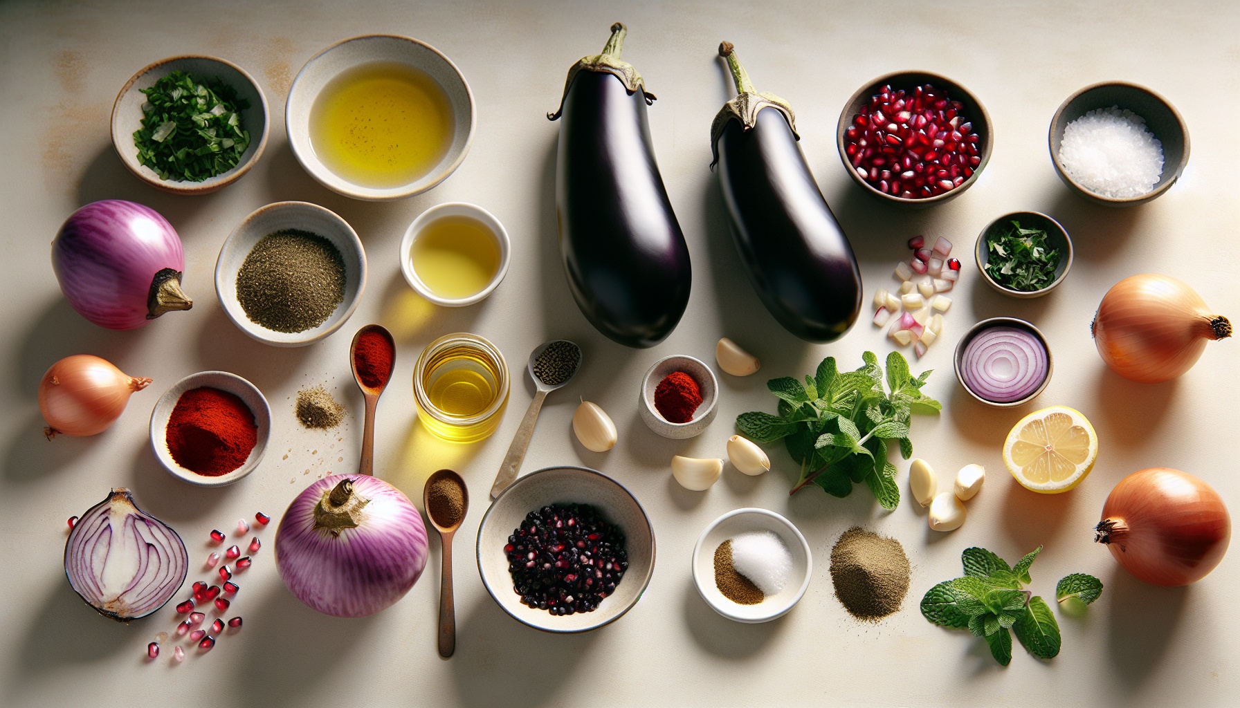 Smoky Roasted Eggplant Dip with Pomegranate Mint Relish Recipe
