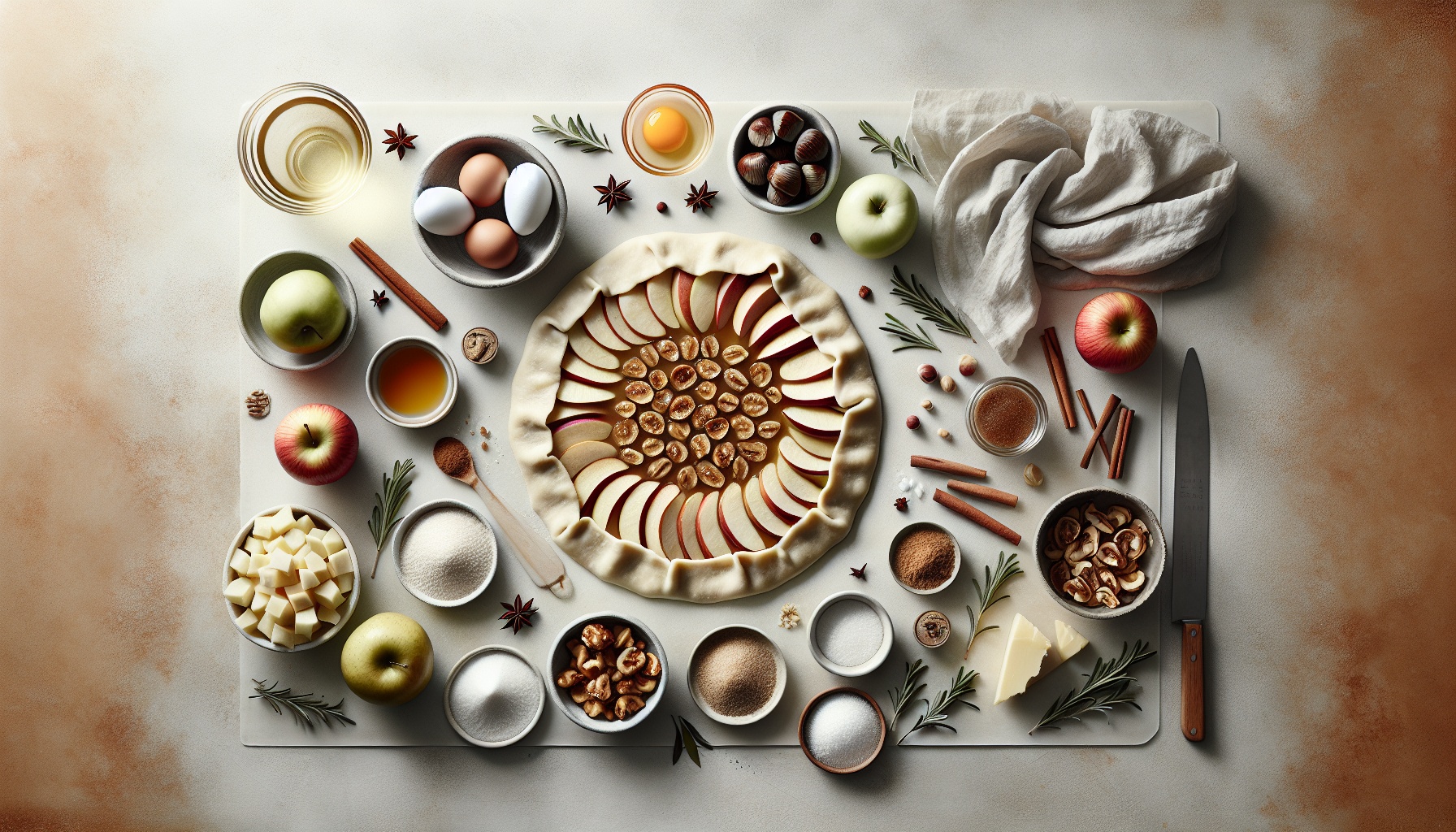 Spiced Apple and Chestnut Galette with Maple Rosemary Glaze Recipe