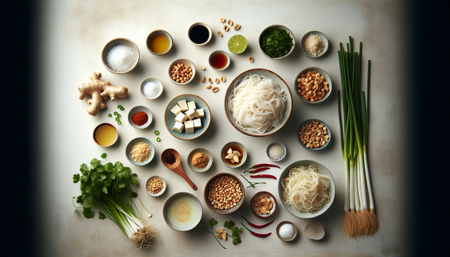 Coconut Tamarind Rice Noodles with Crispy Tofu and Spiced Peanut Sauce Recipe