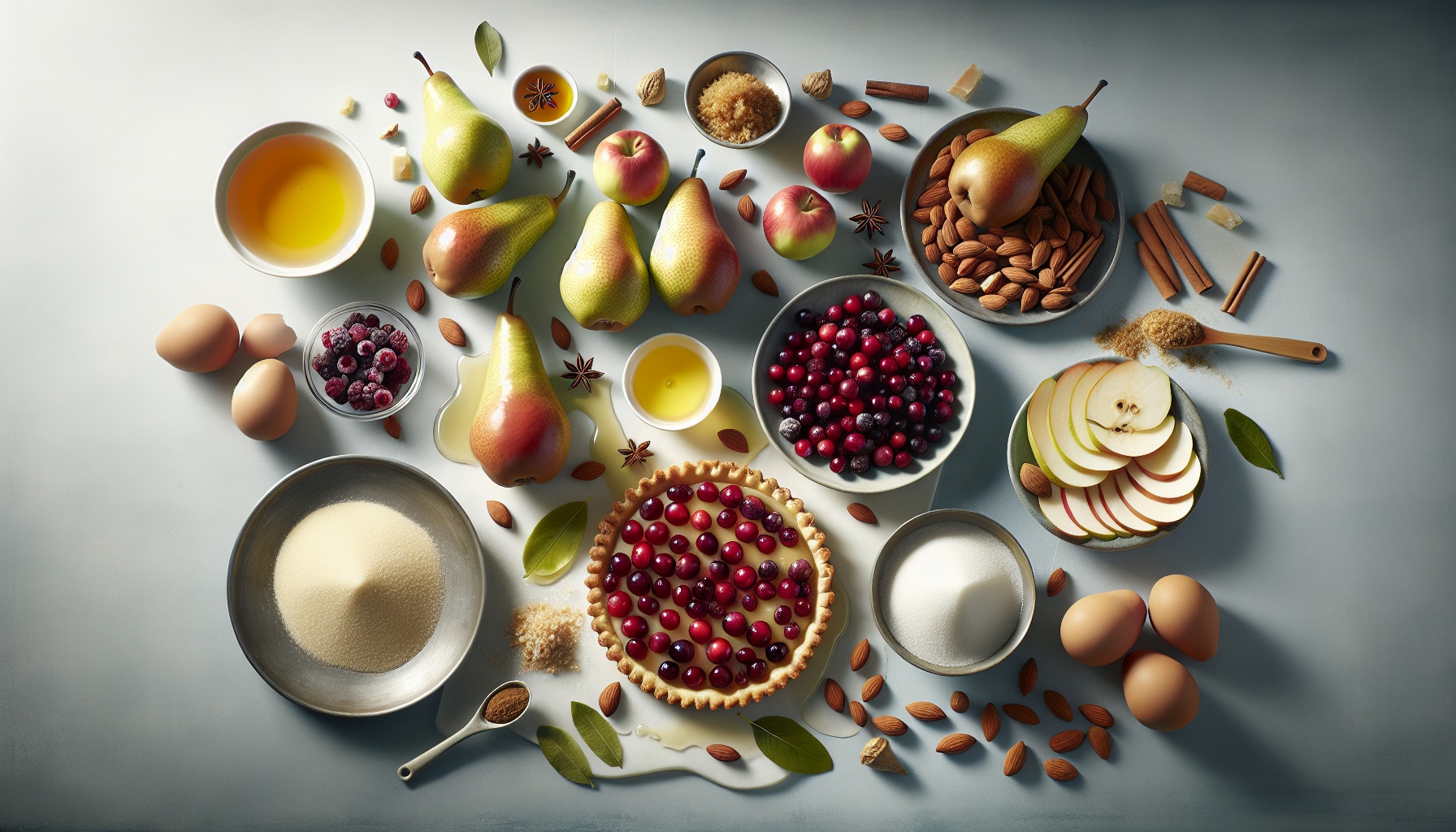 Cardamom Spiced Cranberry Pear Tart with Almond Crunch Recipe
