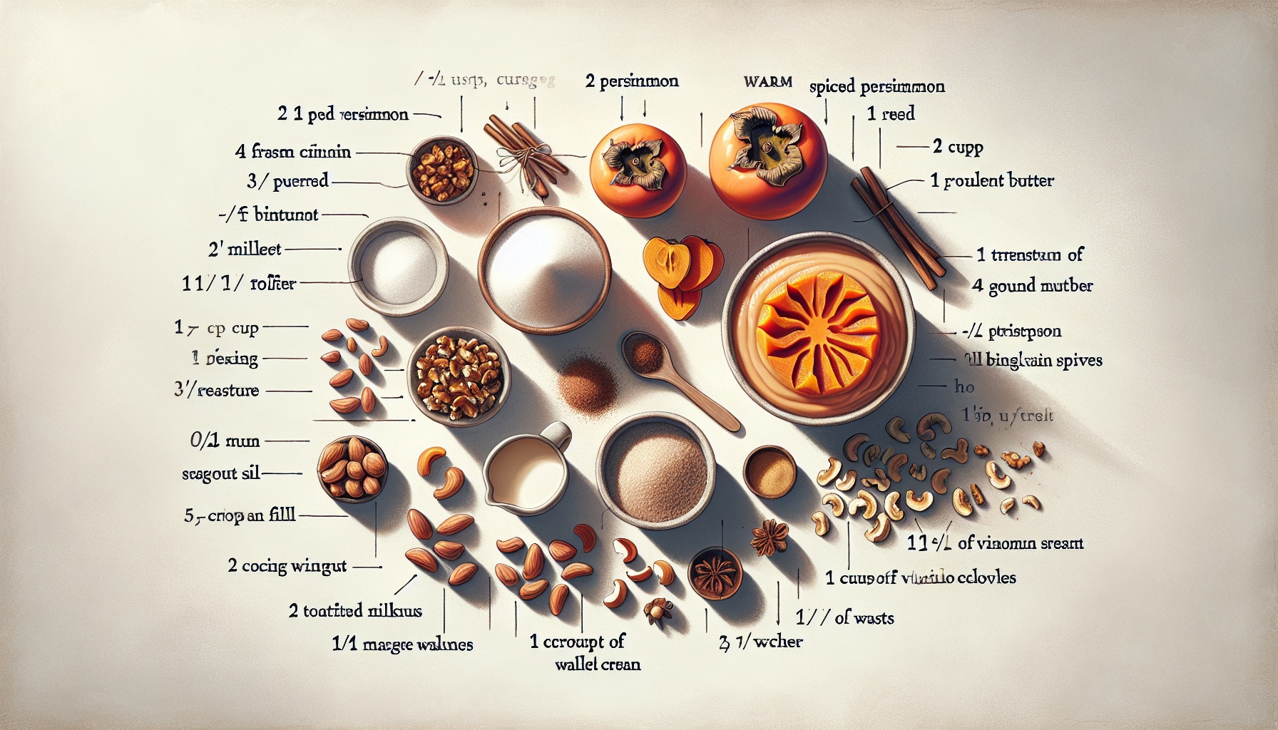 Warm Spiced Persimmon Pudding with Maple Cashew Cream Recipe