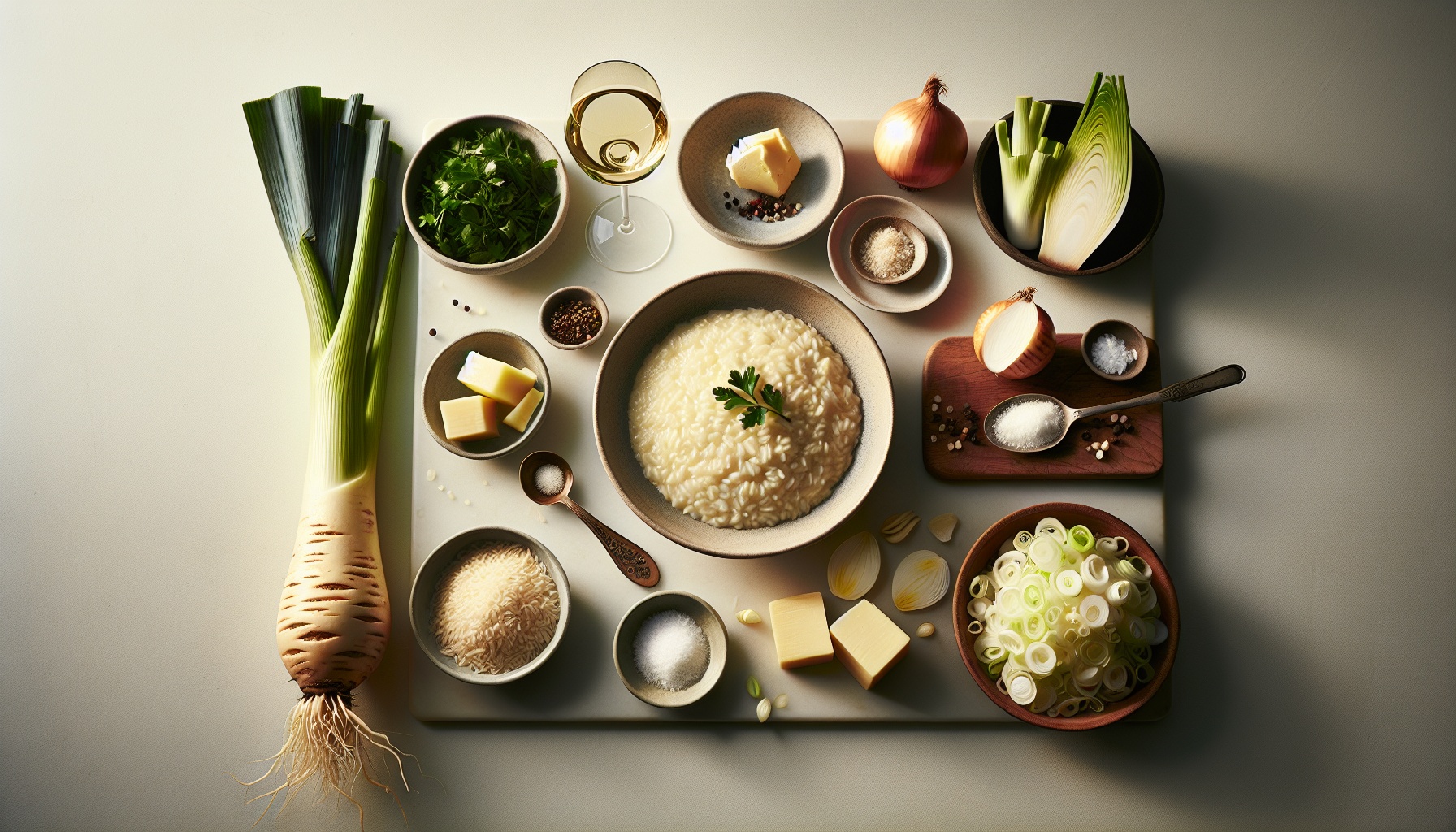 Creamy Parsnip and Saffron Risotto with Crispy Leek Topping Recipe