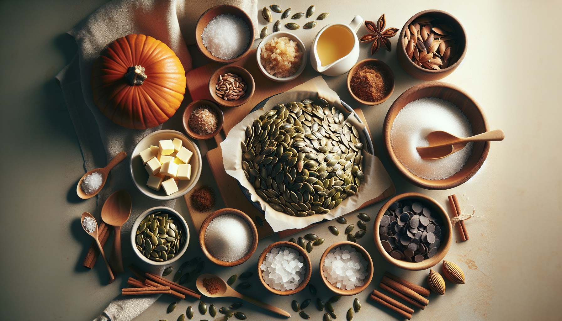 Spiced Pumpkin Seed Brittle with Dark Chocolate Drizzle and Sea Salt Recipe