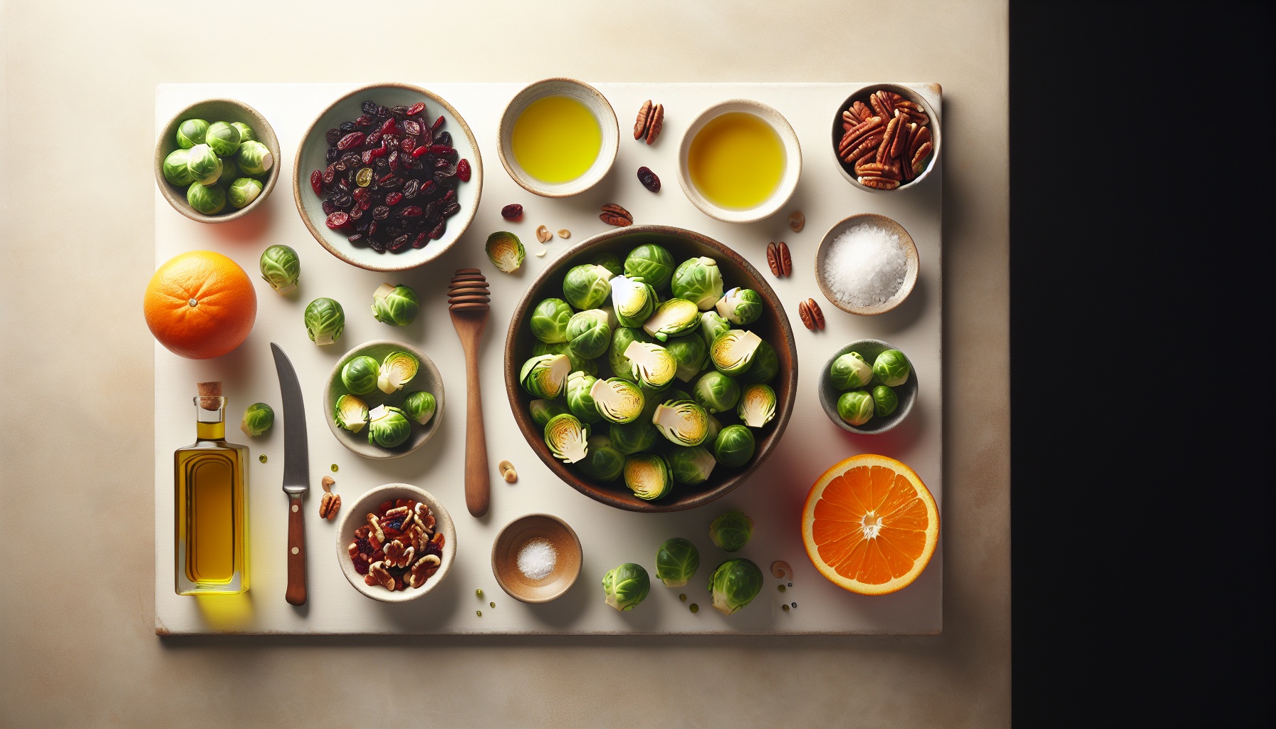 Cranberry Honey Glazed Brussels Sprouts with Toasted Pecans and Orange Zest Recipe