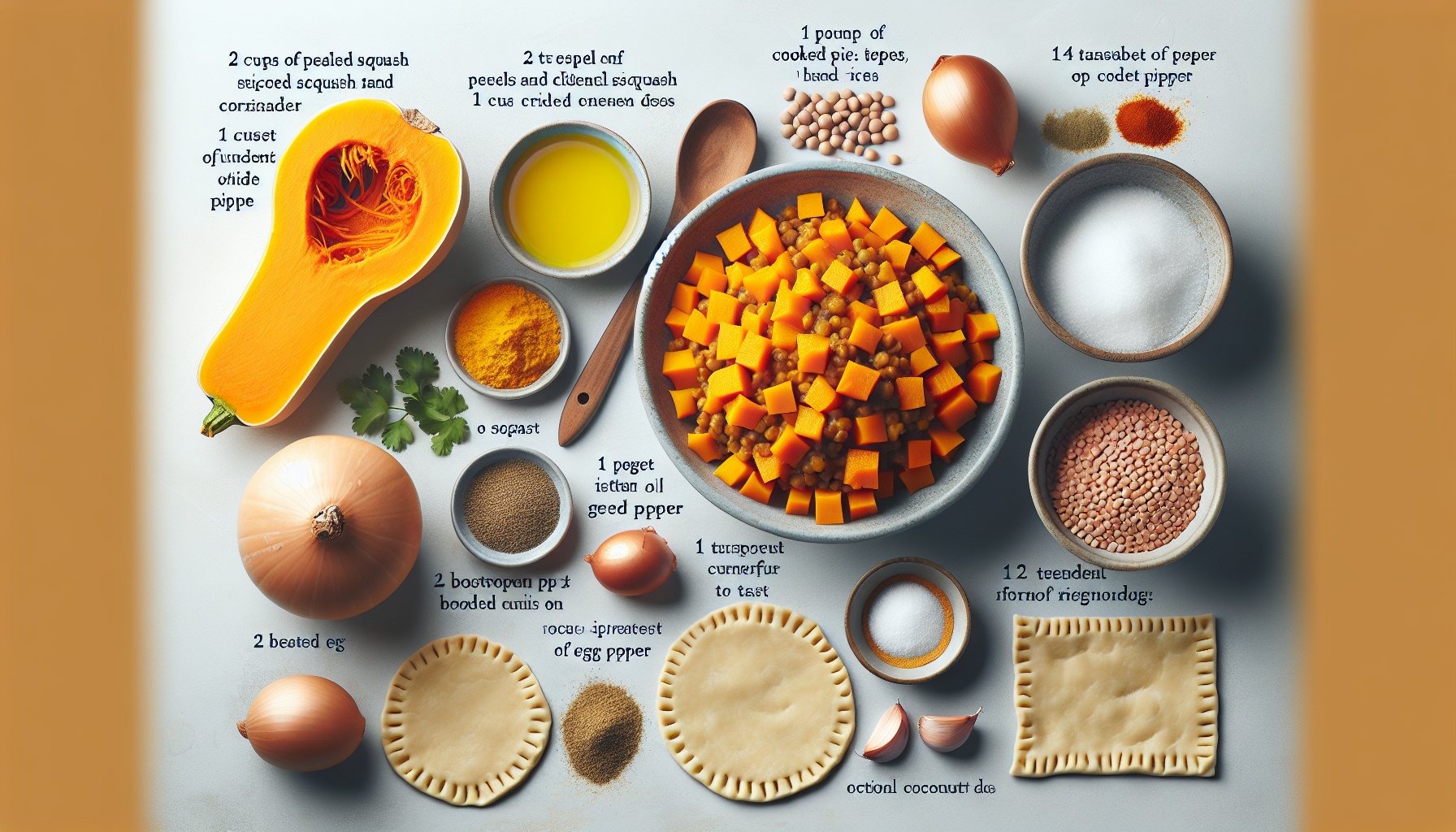 Spiced Squash and Lentil Hand Pies with Coconut Curry Dip Recipe