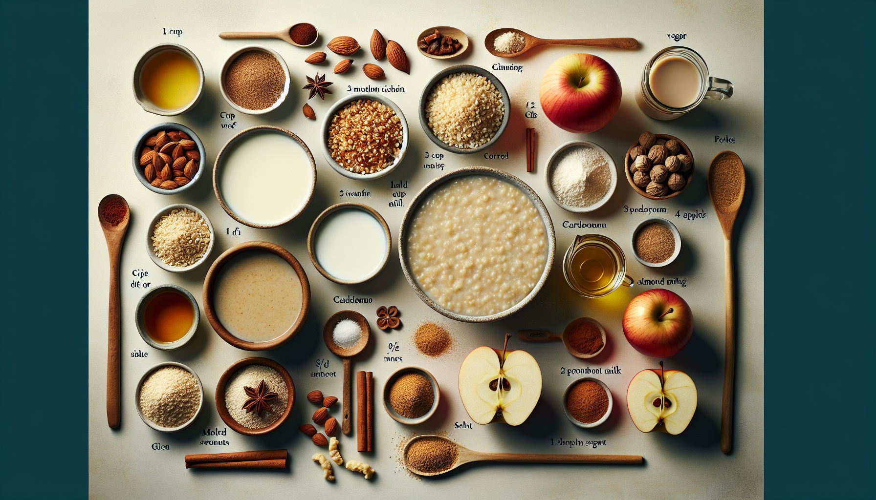 Spiced Millet Porridge with Roasted Apples and Cinnamon Walnut Crumble Recipe