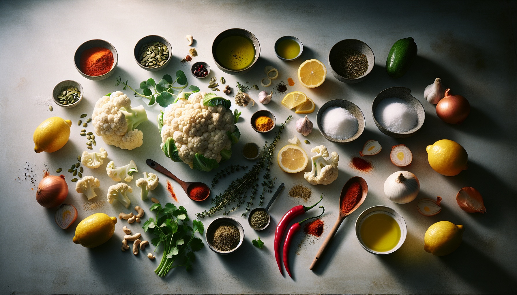 Winter Herb and Lemon Roasted Cauliflower Steaks with Spiced Pumpkin Seed Salsa Recipe