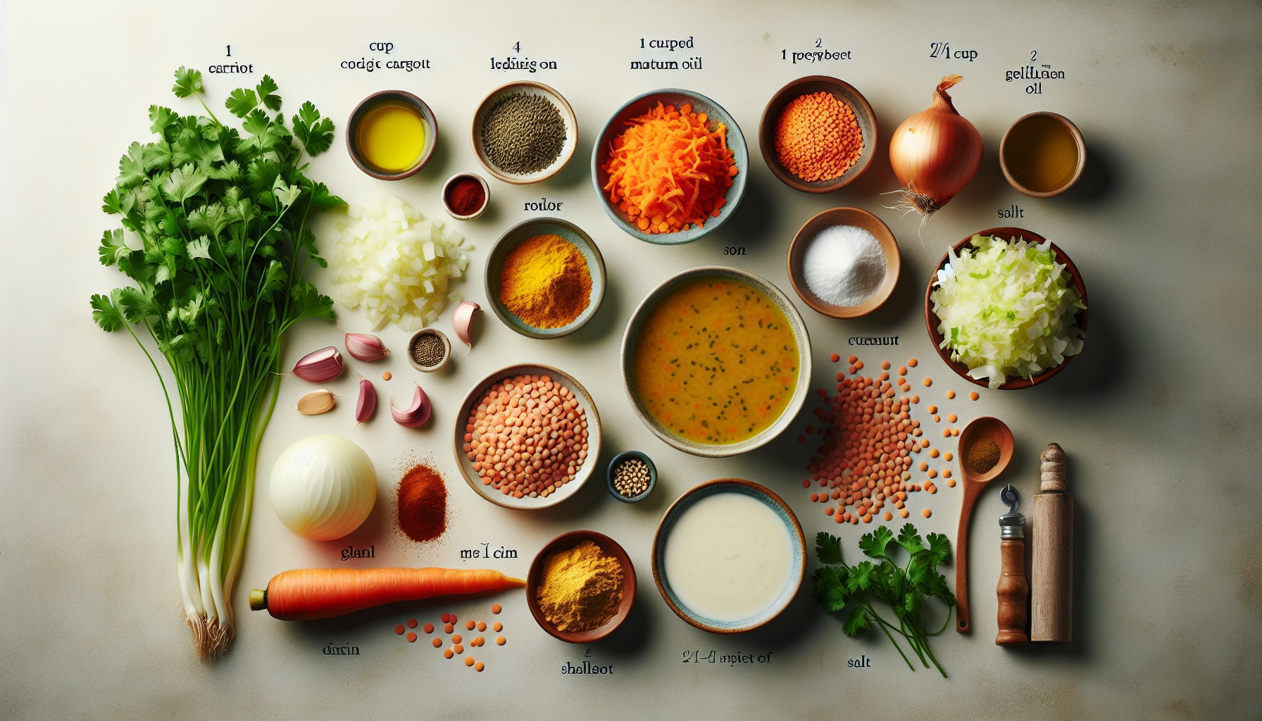 Golden Lentil Soup with Carrot Ginger Swirl and Crispy Shallots Recipe