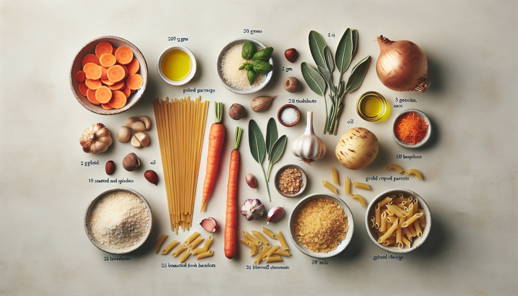 Roasted Parsnip and Carrot Pasta with Sage Hazelnut Crumble Recipe