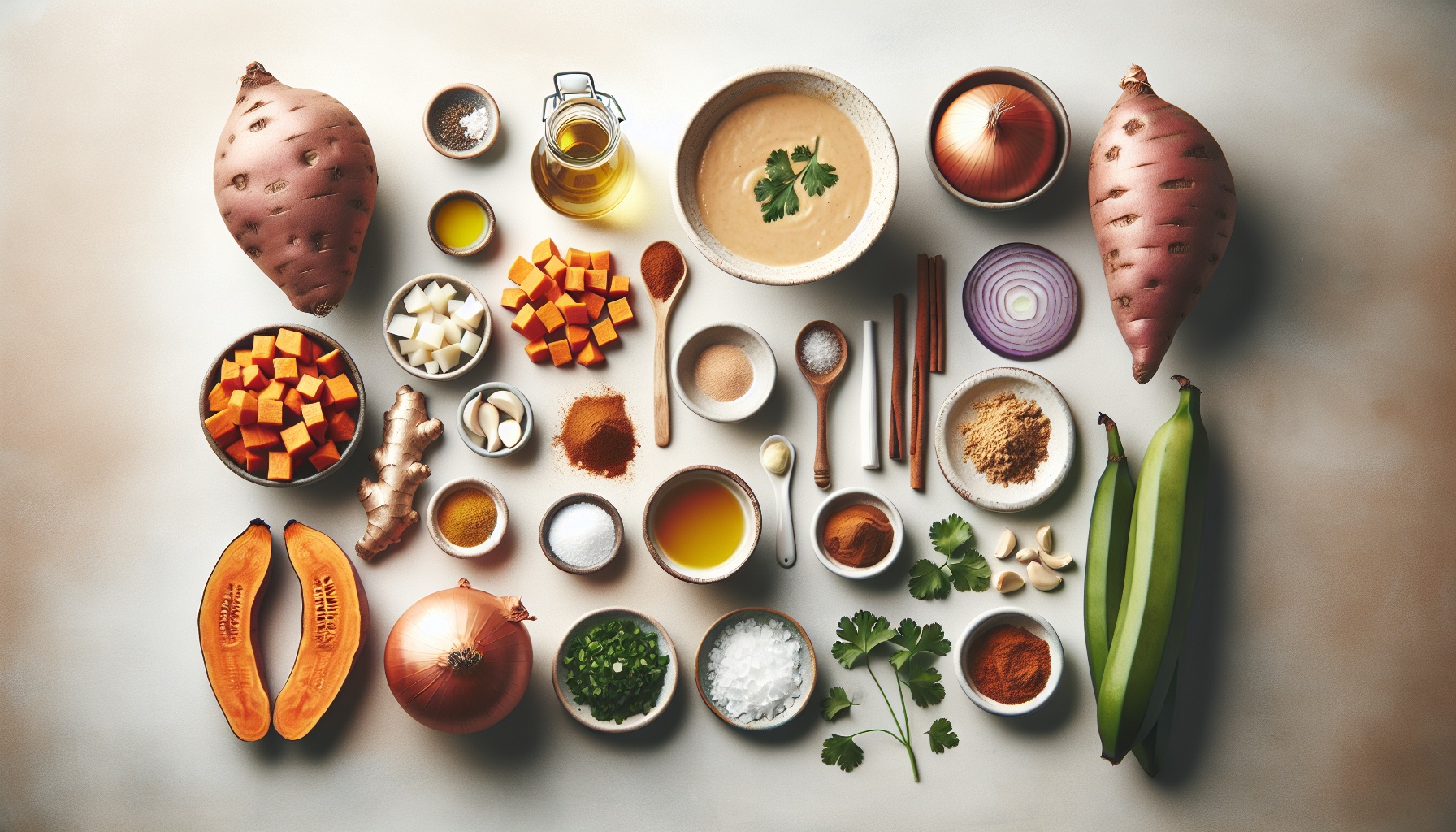 Spiced Coconut Sweet Potato Bisque with Crispy Plantain Chips Recipe